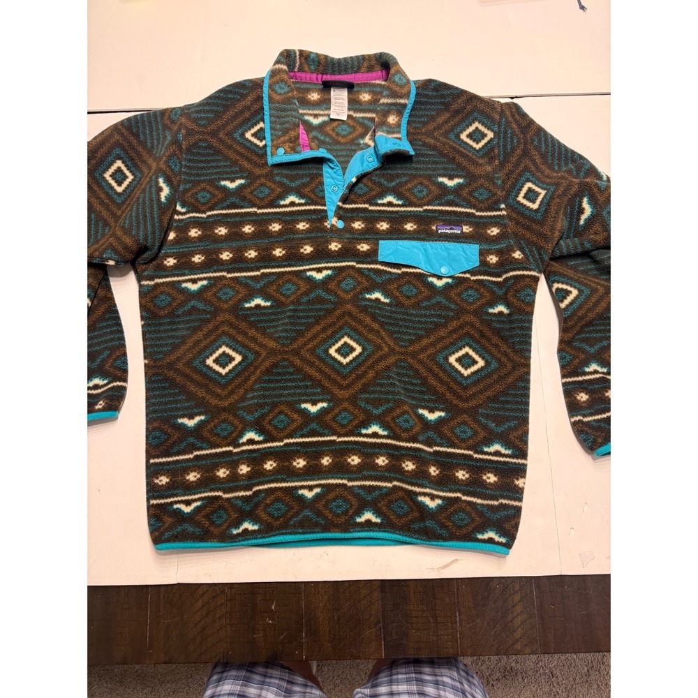 Patagonia Synchilla Snap-T Fleece Pullover Mens Medium Geometric Southwestern